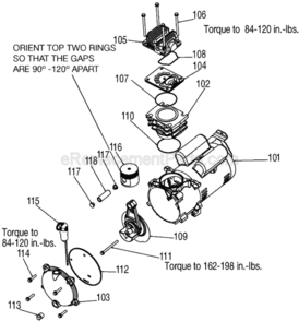 Page B Diagram and Parts List for C3550  Porter Cable Compressor